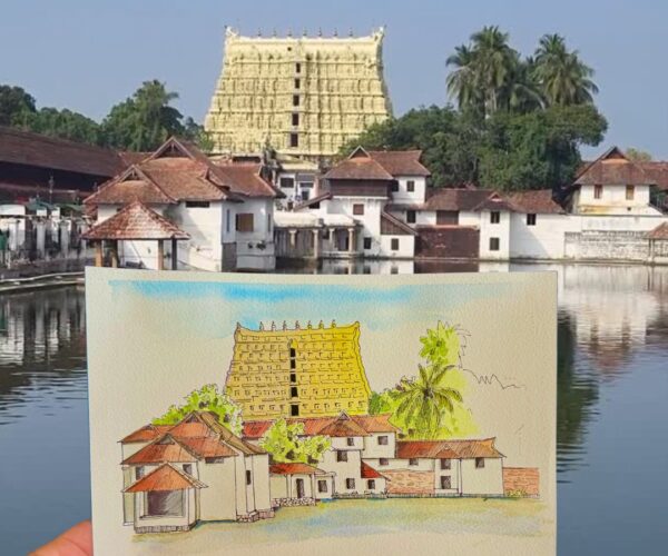 Sketching Sri Padmanabha Temple